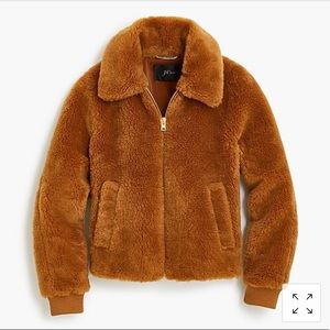 J Crew Plush Fleece Bomber Jacket - NWOT, Small